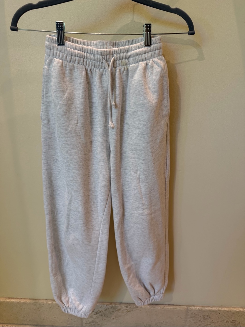 Light Gray Sweatpants with Drawstring